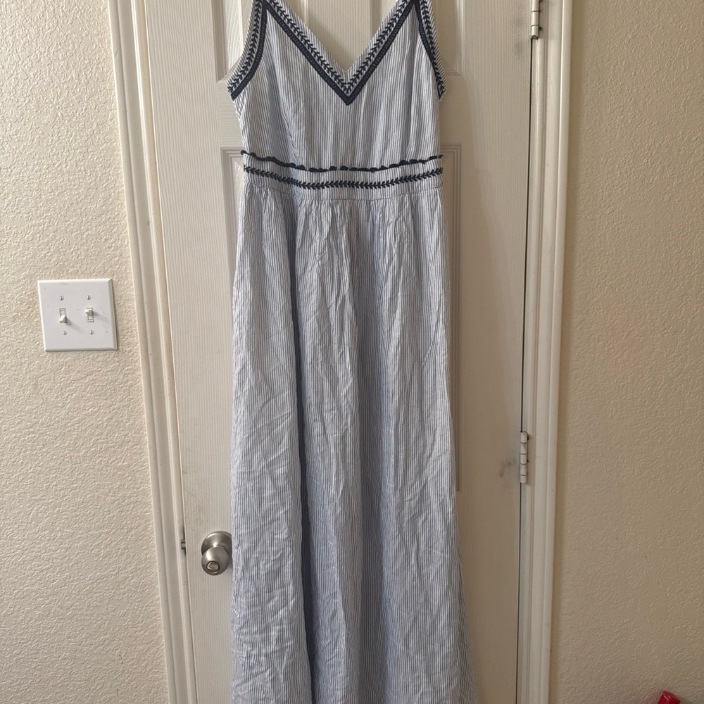 Japna Light Blue and Navy Maxi Dress - Size L